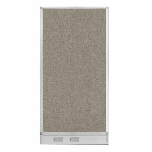 Hush Panel Configurable Cubicle Partition 3' x 6' Warm Pebble Fabric W/ Cable Channel